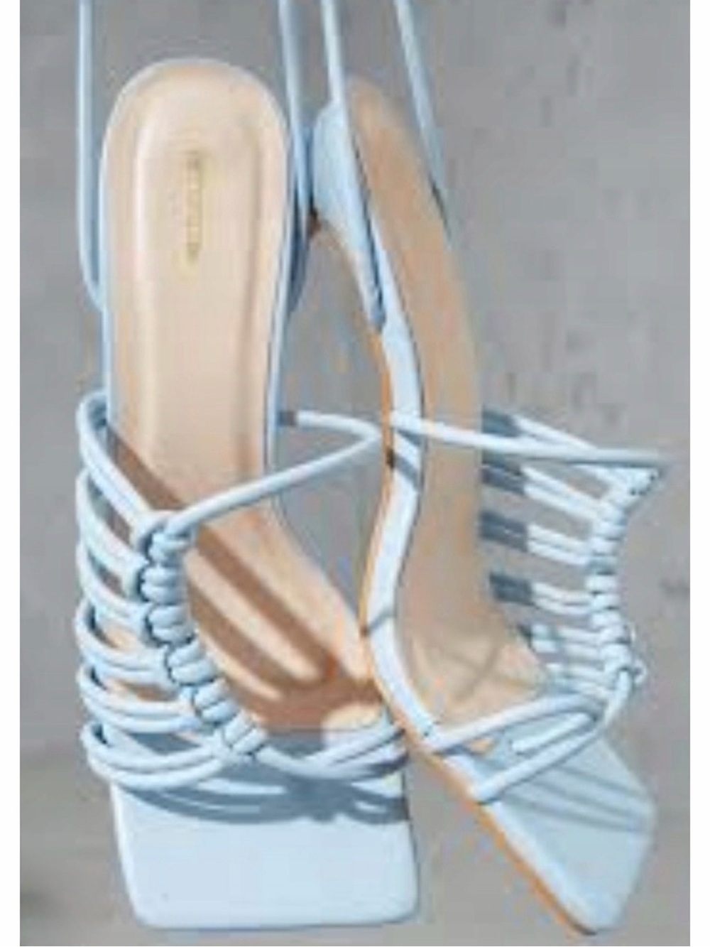 NWT Pretty Little Things Lace Up Heel - Blue Size 9 Square Toe